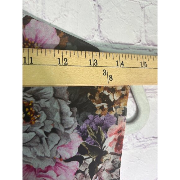 Adrianna Papell Dress Women Floral Print Fit Flare Sleeveless Neck Tie - Picture 7 of 13